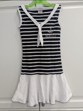 2/$20 Navy & White Nautical Dress – Girls Size 10 – 100% Cotton